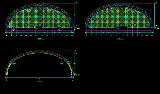 瑞昌跨度110米，拱高35_7米煤棚网架
